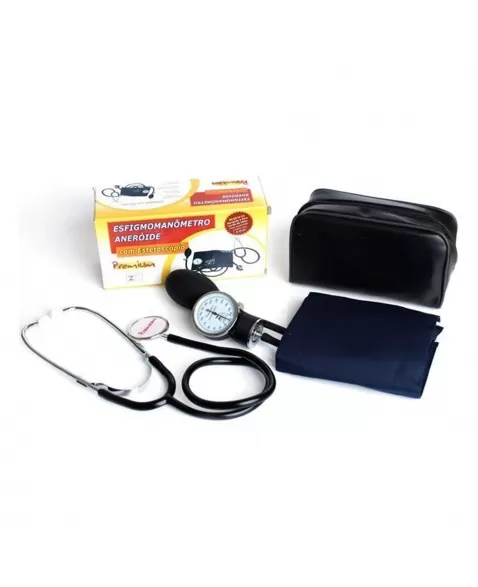 APARELHO DE PRESSÃO ANEROIDE BOTÃO + ESTETOSCÓPIO PREMIUM G-TECH