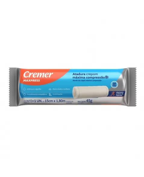 ATADURA CREPOM MAXPRESS 15CM X1.8M 18FIOS CREMER