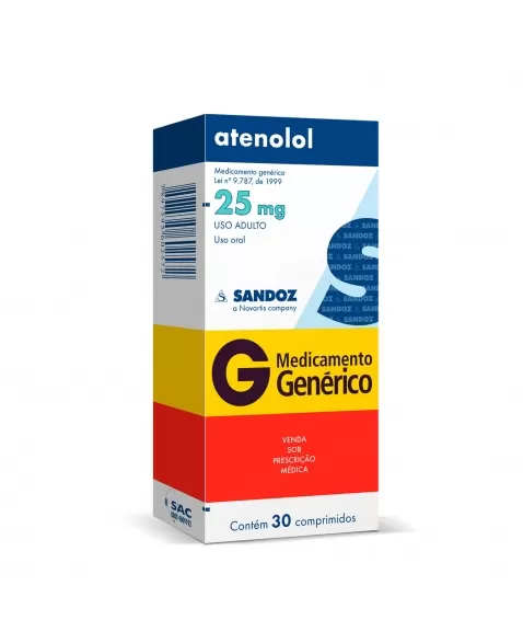 ATENOLOL 25MG 30COM REVESTIDO SANDOZ