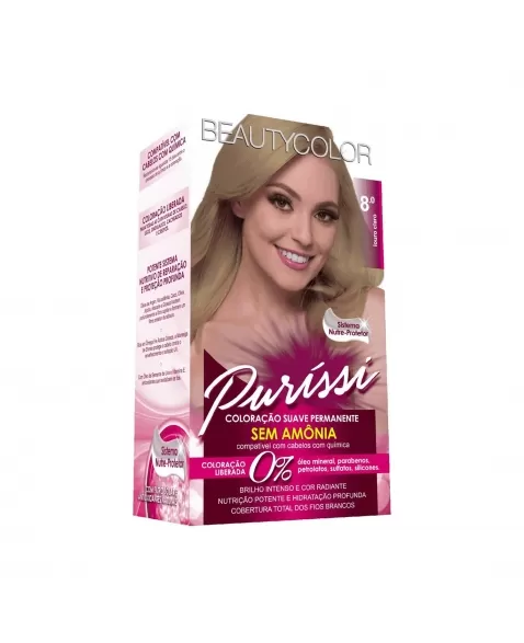 BEAUTYCOLOR PURÍSSI SEM AMÔNIA 8.0 LOURO CLARO