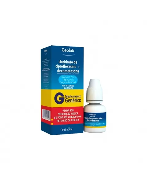 CIPROFLOXACINO + DEXAMETASONA 3,5MG + 1MG 5ML RET* GEOLAB