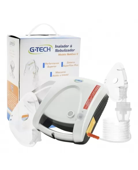 CONJUNTO INALADOR COMPRESSOR NEBCOM V BRANCO G-TECH