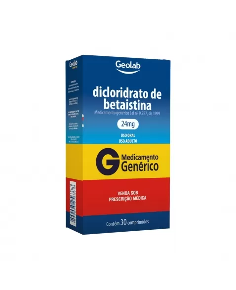 DICLORIDRATO BETAISTINA 24MG 30COM GEOLAB