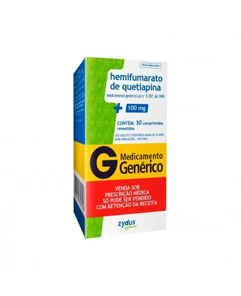 HEMIFUMARATO QUETIAPINA 100MG 30COM C1* ZYDUS