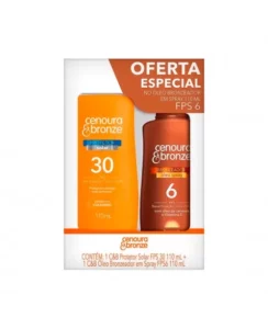 KIT PROMOCIONAL PROTETOR SOLAR CORPORAL FPS30 110ML + ÓLEO BRONZEADOR SPRAY FPS06 110ML CENOURA E BRONZE COTY