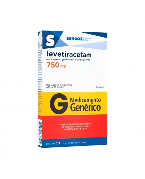 LEVETIRACETAM 750MG 30COM C1* SANDOZ