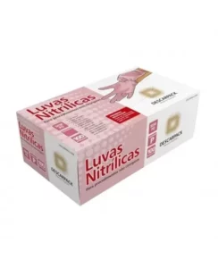 LUVA NITRÍLICA POWDER FREE SEM PÓ ROSA M C/100 DESCARPACK