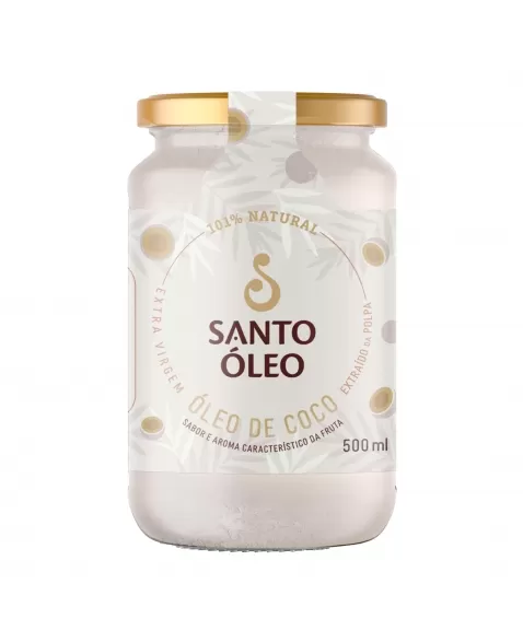 ÓLEO DE COCO EXTRAVIRGEM POLPA 500ML SANTO ÓLEO