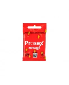 PRESERVATIVO LUBRIFICADO MORANGO C/3 PROSEX