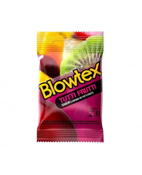 PRESERVATIVO LUBRIFICADO SABOR E AROMA TUTTI-FRUTTI C/3 BLOWTEX