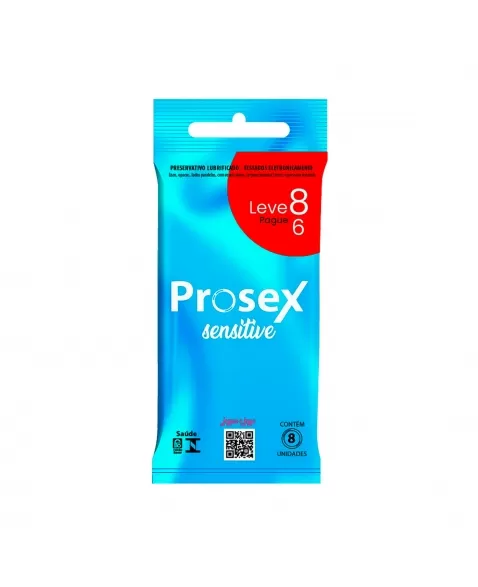 PRESERVATIVO LUBRIFICADO SENSITIVE L8P6 PROSEX