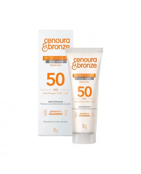 PROTETOR SOLAR FACIAL FPS50 50G CENOURA E BRONZE COTY