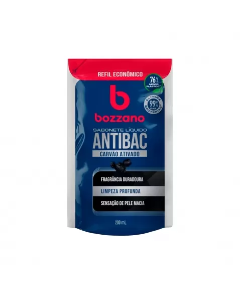 SABONETE LÍQUIDO ANTIBAC CARVÃO ATIVADO REFIL 200ML BOZZANO COTY