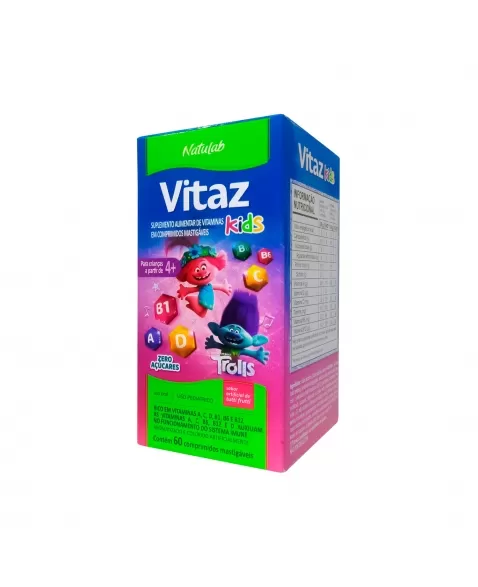 VITAZ KIDS TROLLS 60COM MASTIGÁVEIS NATULAB