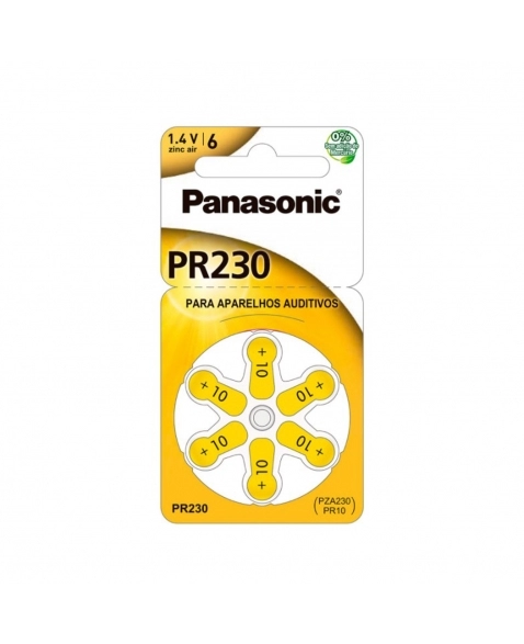 BATERIA 1.4VOLTS APARELHO AUDITIVO PR230 C/6 PANASONIC