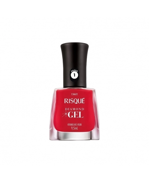 ESMALTE RISQUÉ DIAMOND GEL VERMELHO RUBI 9,5ML COTY