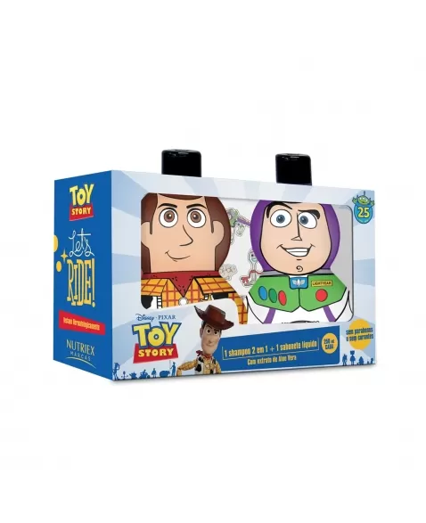 KIT TOY STORY SHAMPOO 2 EM 1 250ML + SABONETE LÍQUIDO 250ML + ADESIVOS NUTRIEX