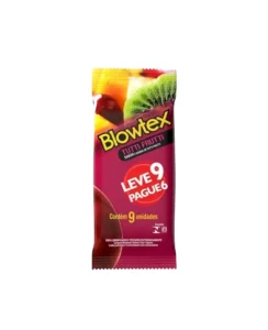 PRESERVATIVO LUBRIFICADO AROMA TUTTI FRUTTI LEVE 9 PAGUE 6 BLOWTEX