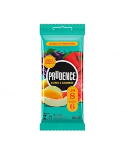 PRESERVATIVO LUBRIFICADO CORES E SABORES MIX LEVE 8 PAGUE 6 PRUDENCE