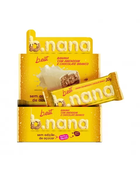 BARRA B.NANA COM AMENDOIM E CHOCOLATE BRANCO 12X30G SUPER SAÚDE