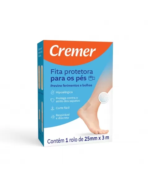 FITA PROTETORA PARA PÉS ROLO 2.5CMX3M CREMER