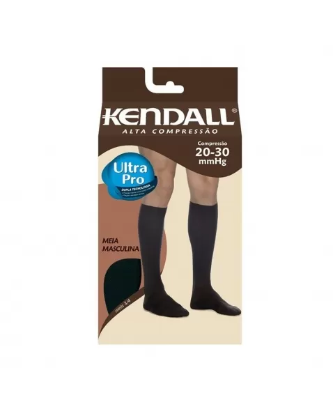 MEIA 3/4 20/30 ALTA COMPRESSÃO MASCULINA COM PONTEIRA PRETA G 1543 KENDALL