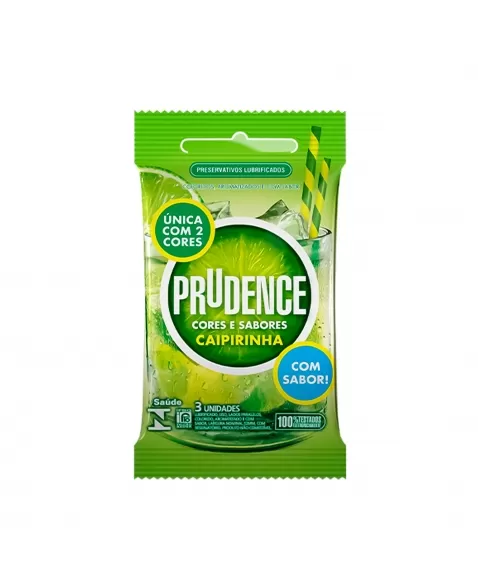 PRESERVATIVO LUBRIFICADO CORES E SABORES CAIPIRINHA C/3 PRUDENCE