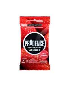 PRESERVATIVO LUBRIFICADO CORES E SABORES MORANGO C/3 PRUDENCE