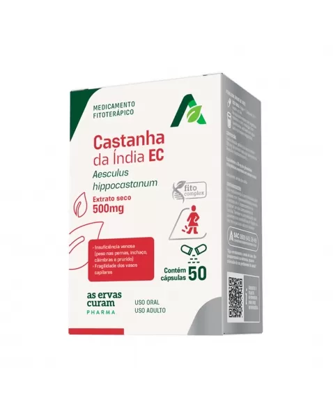 CASTANHA DA ÍNDIA EC 500MG 50CAPS AS ERVAS CURAM