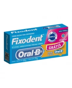 PACK PROMOCIONAL FIXODENT ORIGINAL 68G + CREME DENTAL ORAL B 70G GRÁTIS