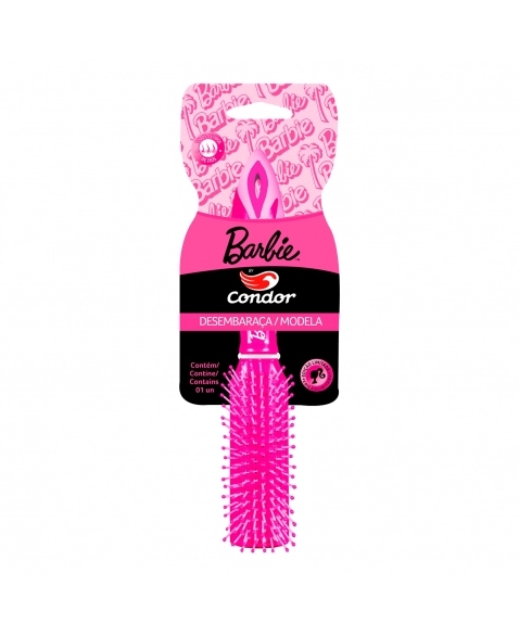 ESCOVA DE CABELO RETANGULAR PLANA BARBIE CONDOR