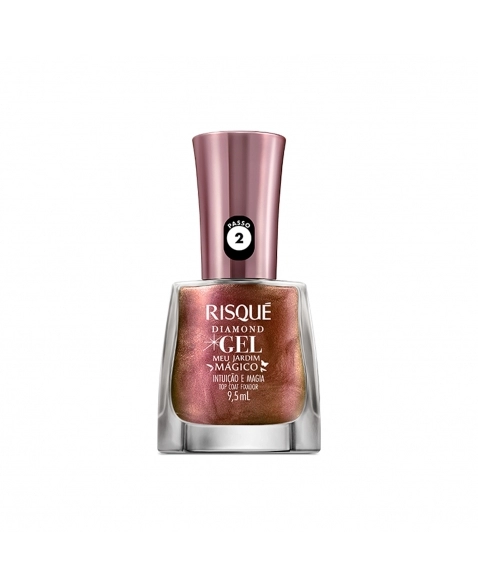 ESMALTE RISQUÉ DIAMOND GEL MEU JARDIM MÁGICO TOP COAT FIXADOR INTUIÇÃO E MAGIA 9,5ML COTY