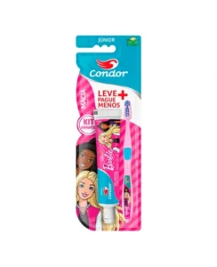 KIT INFANTIL ESCOVA DENTAL + GEL DENTAL 50G BARBIE CONDOR