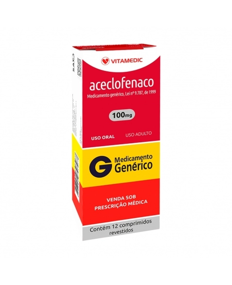 ACECLOFENACO 100MG 12COM VITAMEDIC