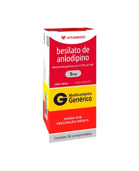 ANLODIPINO BESILATO 5MG 30COM VITAMEDIC