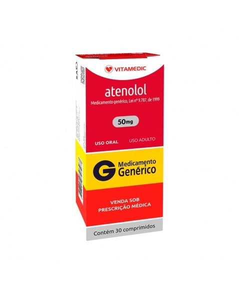 ATENOLOL 50MG 30COM VITAMEDIC