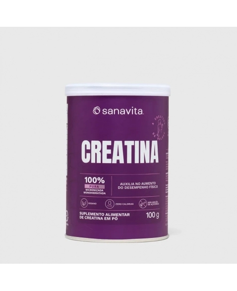 CREATINA EM PÓ 100% PURA MONOHIDRATADA 100G SANAVITA