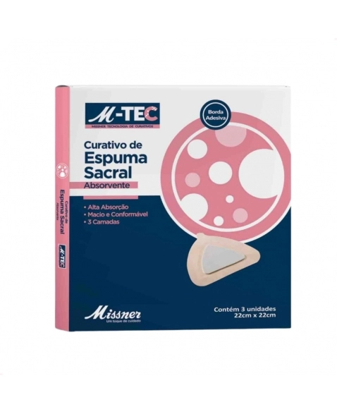 CURATIVO DE ESPUMA SACRAL ABSORVENTE 22X22CM MISSNER