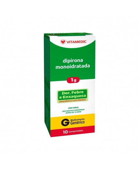 DIPIRONA MONOIDRATADA 1G 10COM VITAMEDIC