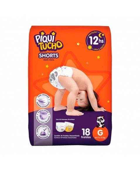 FRALDA DESCARTÁVEL SHORTS G C/18 PIQUITUCHO