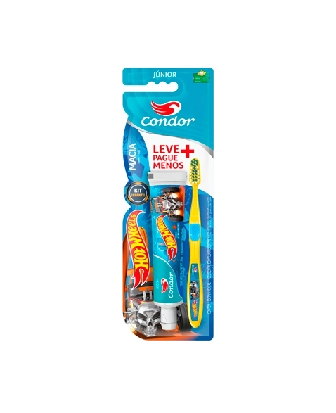 KIT INFANTIL HOT WHEELS ESCOVA+GEL DENTAL 50G CONDOR