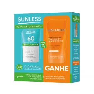 KIT PROMOCIONAL FACIAL ANTIOLEOSIDADE FPS60 40G+GEL LIMPEZA 60G SUNLESS