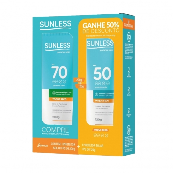 KIT PROMOCIONAL  PROTETOR SOLAR CORPORAL FPS70 200G+PROTETOR SOLAR CORPORAL FPS50 120G SUNLESS