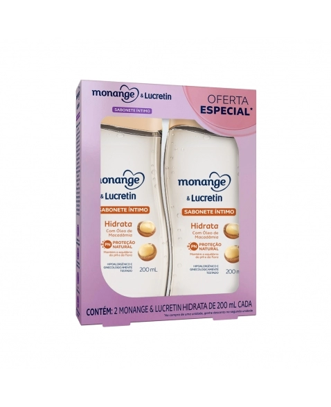 KIT SABONETE LÍQUIDO ÍNTIMO HIDRATA C/2 MONANGE & LUCRETIN 200ML COTY