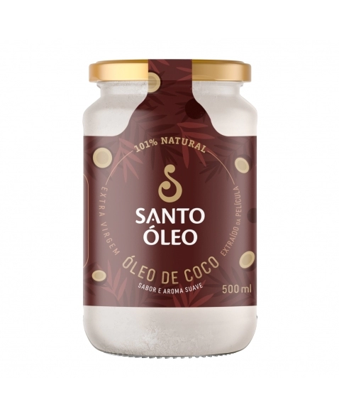 ÓLEO DE COCO EXTRAVIRGEM PELÍCULA 500ML SANTO ÓLEO