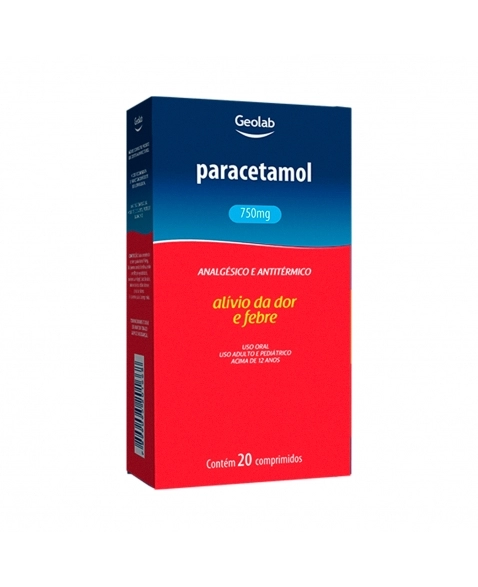 PARACETAMOL 750MG 20COM GEOLAB