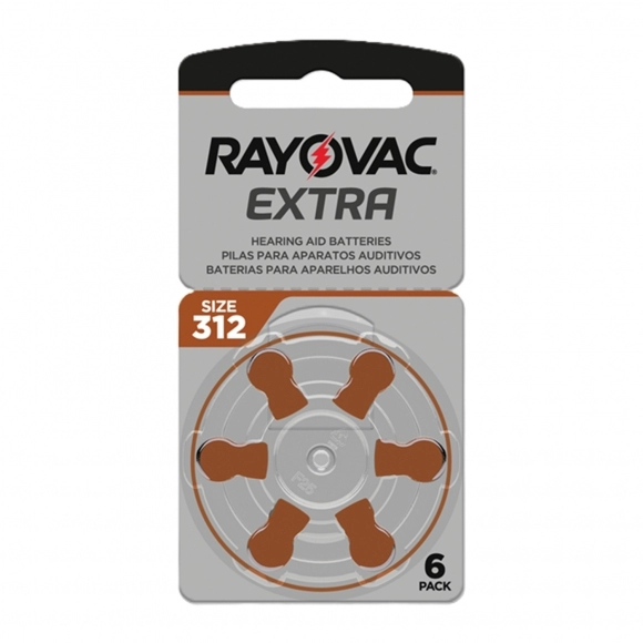 PILHA AUDITIVA EXTRA TAM 312 6UN RAYOVAC