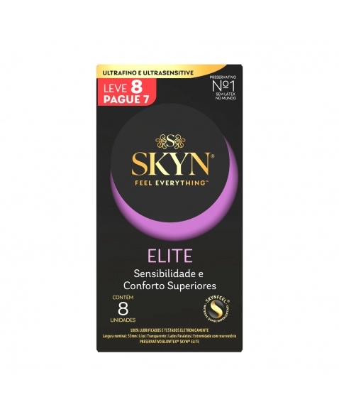PRESERVATIVO LUBRIFICADO SKYN ELITE LEVE 8 PAGUE 7 BLOWTEX