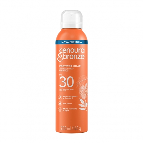 PROTETOR SOLAR AEROSSOL CONTÍNUO FPS30 200ML CENOURA E BRONZE COTY