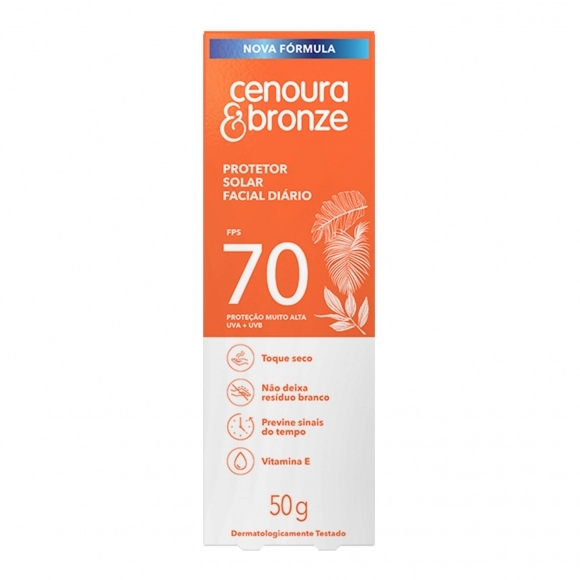 PROTETOR SOLAR FACIAL DIÁRIO FPS70 50G CENOURA E BRONZE COTY